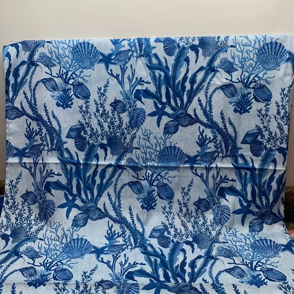 Coastal Collection fabric shower curtain seashells ocean
